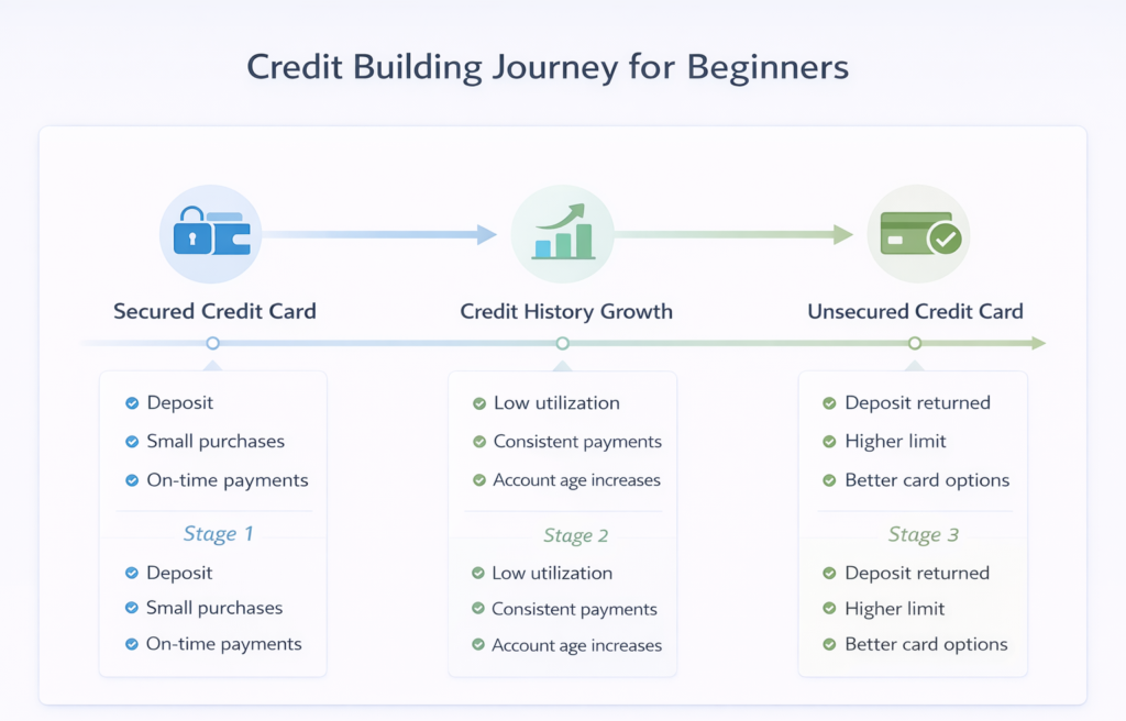 difference between secured and unsecured credit cards credit building journey from secured card to unsecured card
