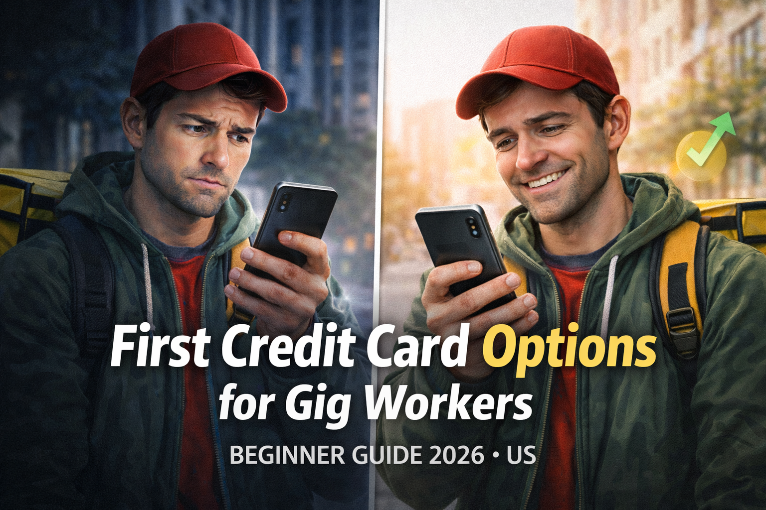 delivery driver exploring first credit card options for gig workers in the us