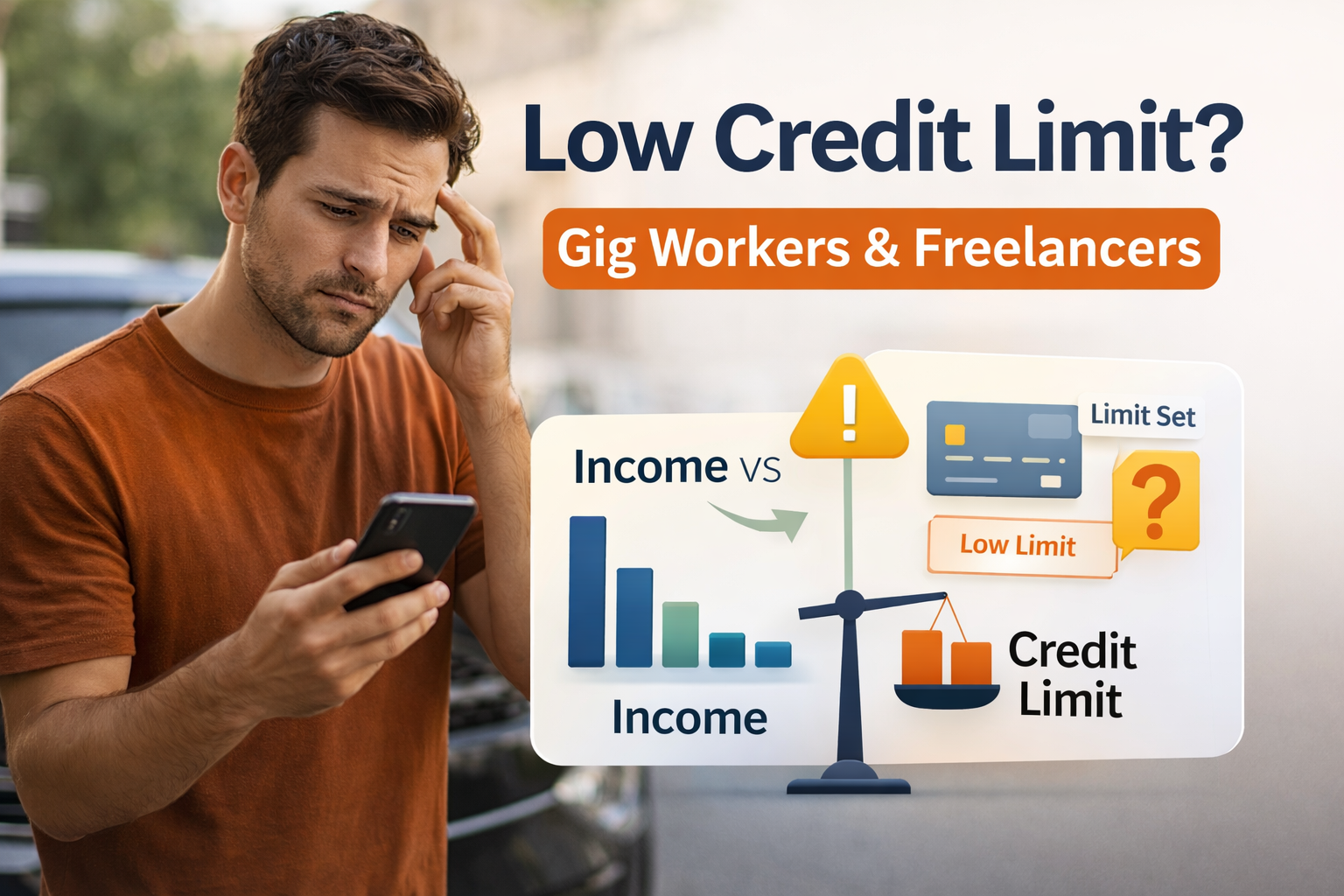 how credit limits are set for gig workers and freelancers showing low credit limit confusion