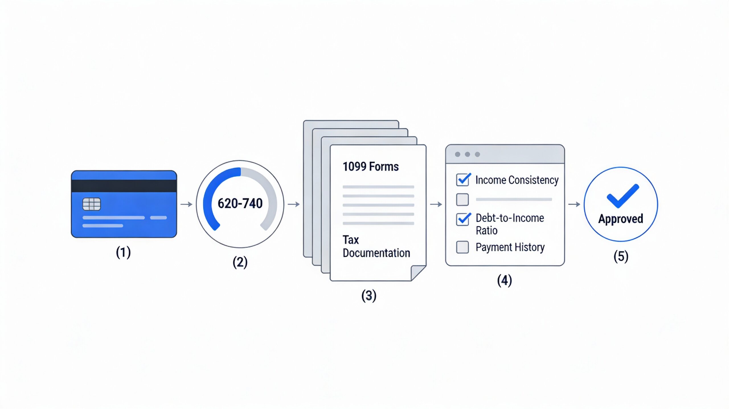 credit card approval for 1099 income